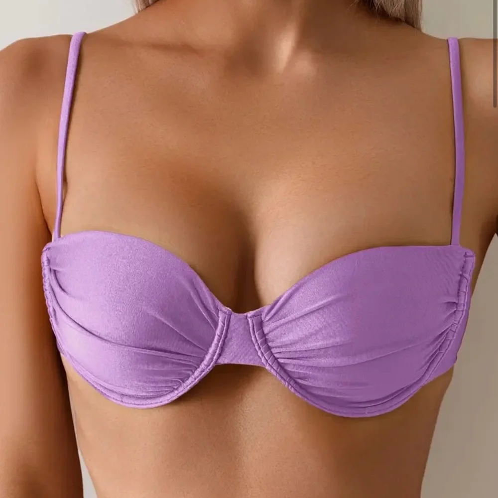 Lavender Underwire High Cut Thong Bikini Set - Picture 5 of 7